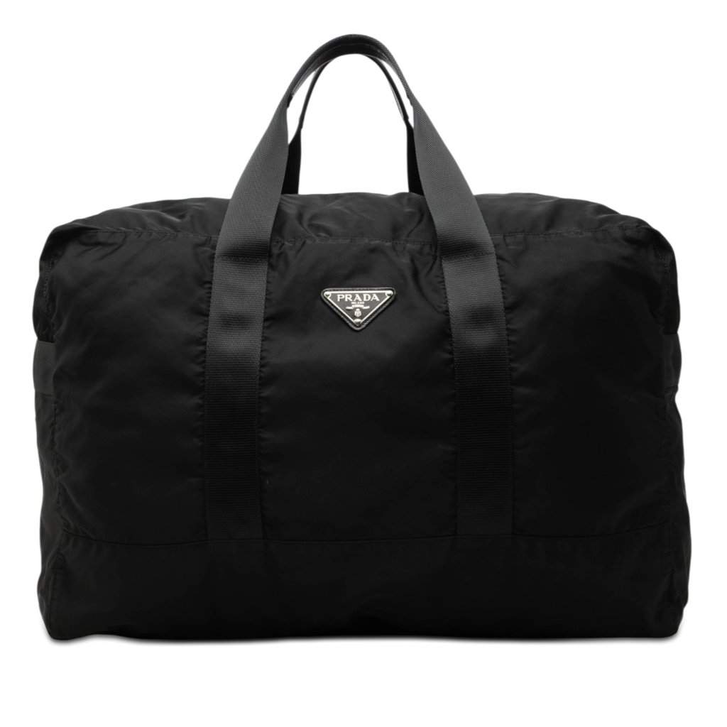 Prada Tessuto Travel Bag Black Good - Front View