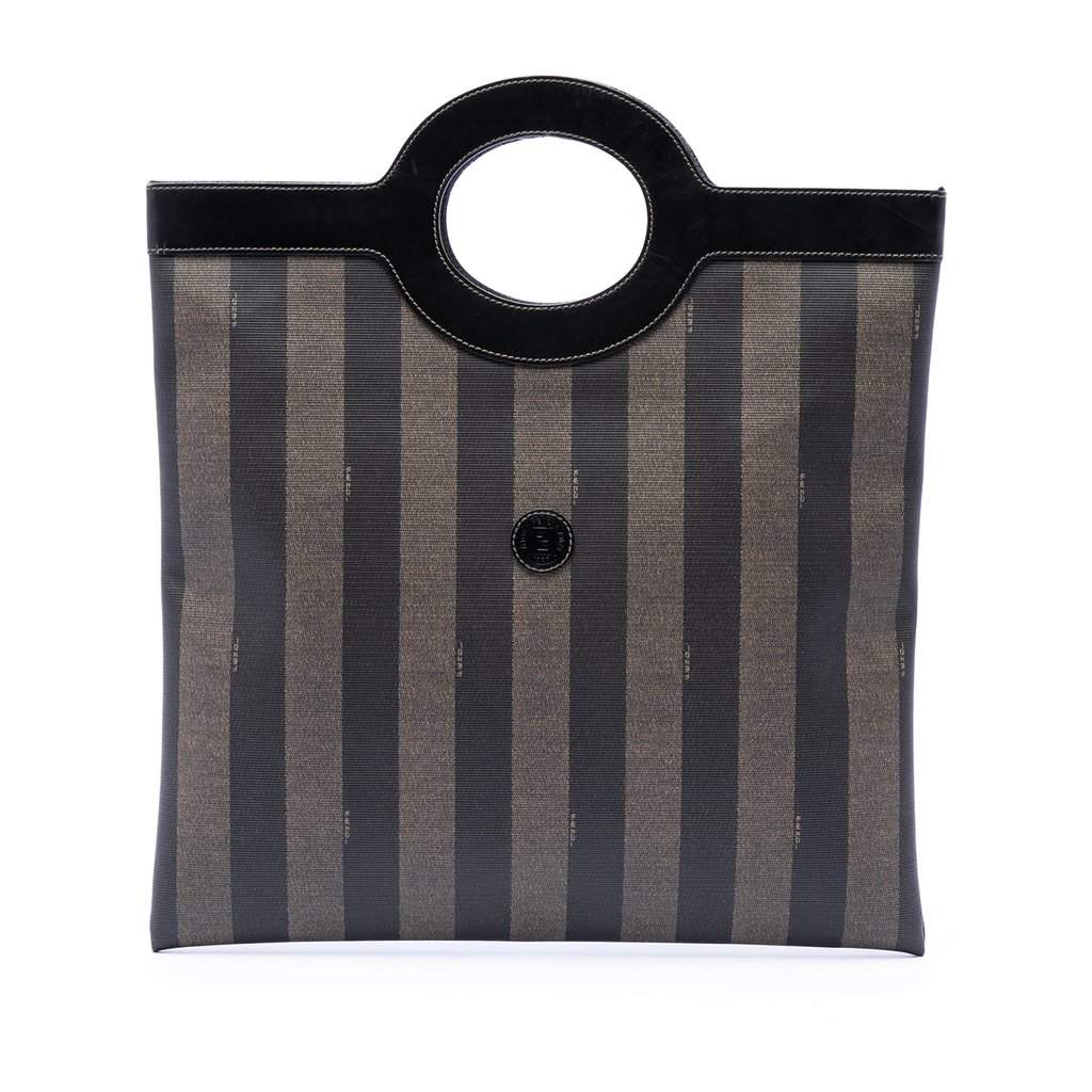 Fendi Pequin Coated Canvas Tote Brown Very good - Front View