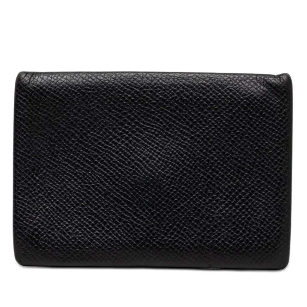 Hermès Epsom Calvi Card Holder Black Leather Very good condition - Front View