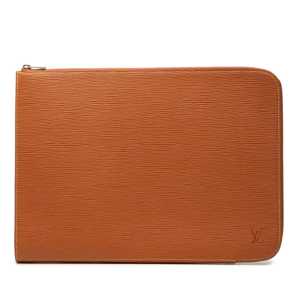 Louis Vuitton Epi Poche Document Brown Leather Very good - Front View