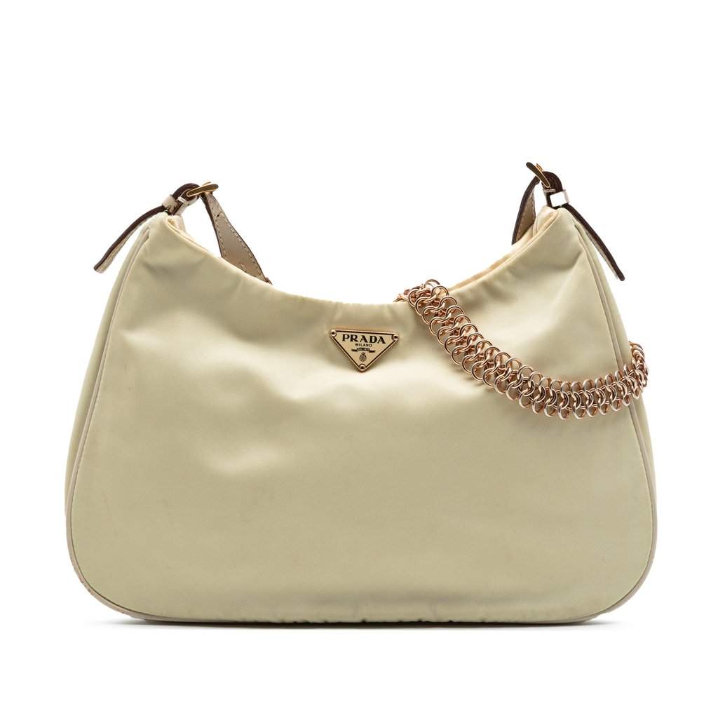 Prada Tessuto Chain Shoulder Bag Brown Very good condition - Front View