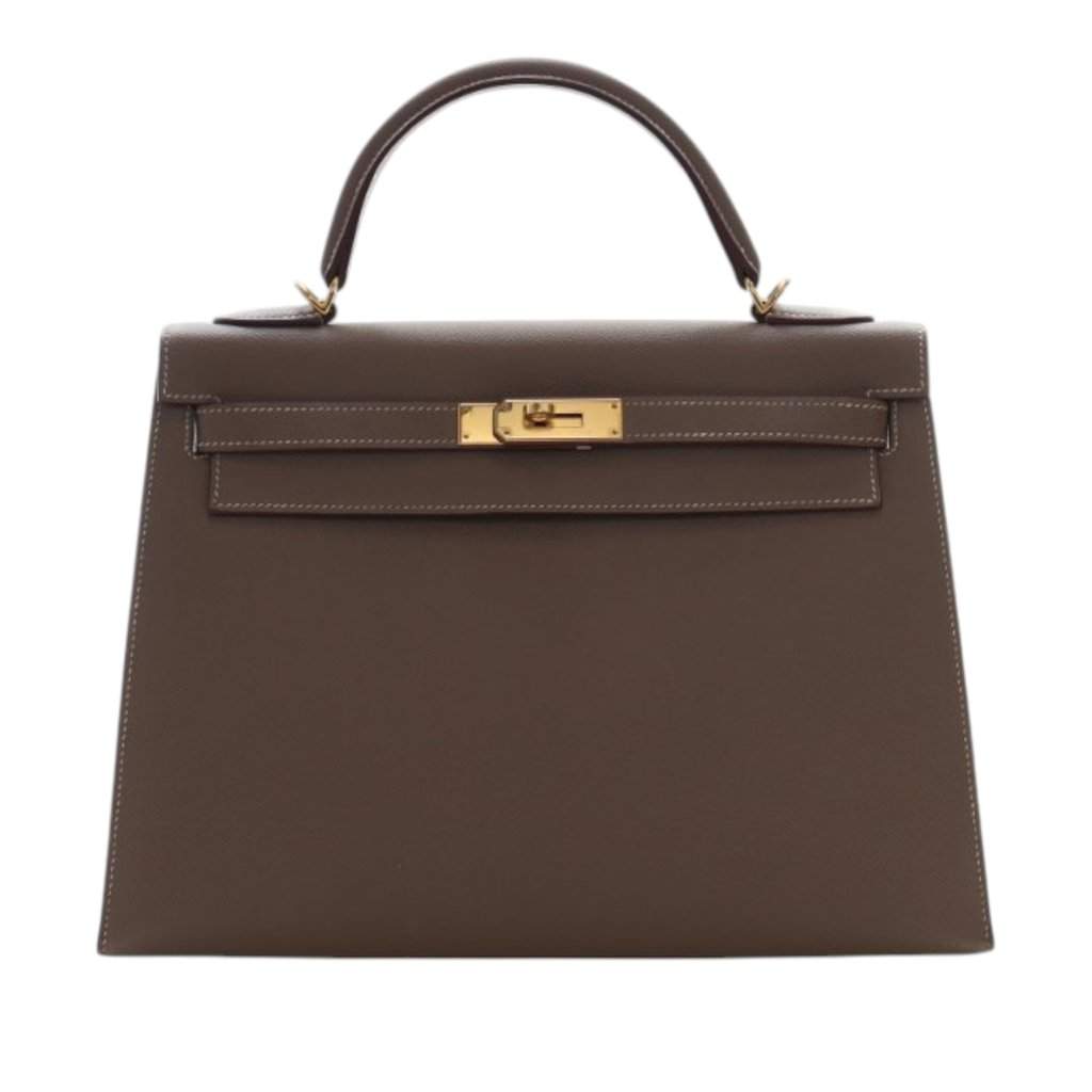 Hermès Epsom Kelly II Sellier 32 Brown Leather Very good condition - Front View
