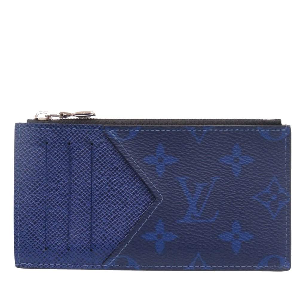 Louis Vuitton Monogram Taigarama Coin Card Holder Blue Very good condition - Front View