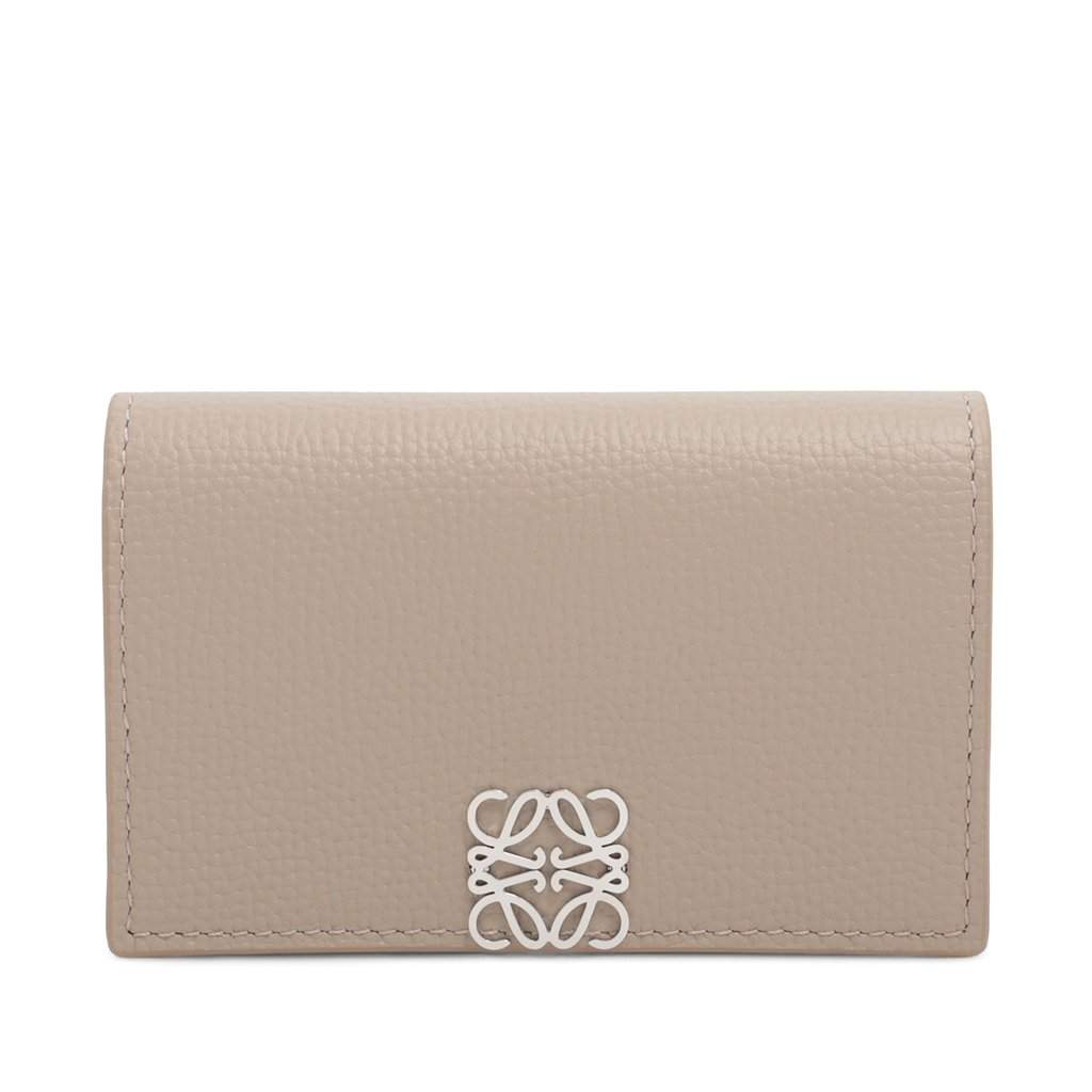 Loewe Leather Anagram Card Case Beige Leather Very good condition - Front View