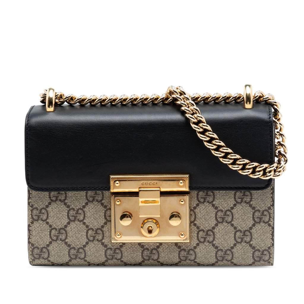 Gucci Small GG Supreme Padlock Crossbody Beige Very good - Front View