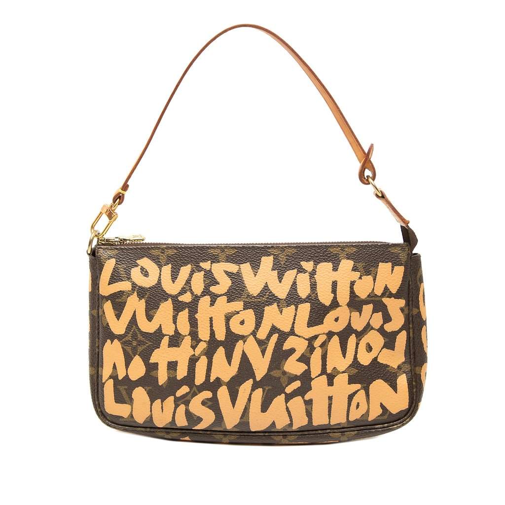 Louis Vuitton Stephen Sprouse Monogram Graffiti Pochette Accessoires Brown Very good condition - Front View