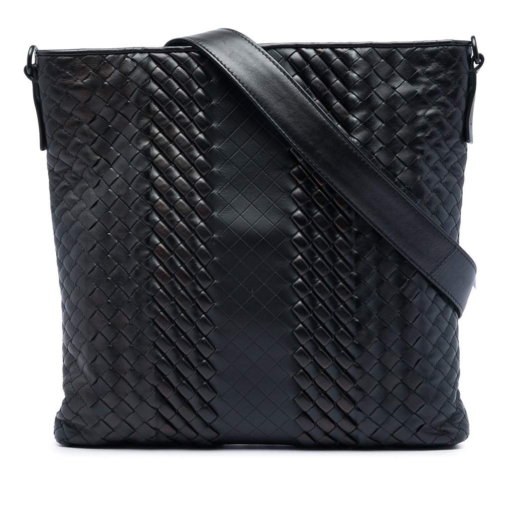 Bottega Veneta Leather Intreccio Imperatore Crossbody Black Leather Very good - Front View