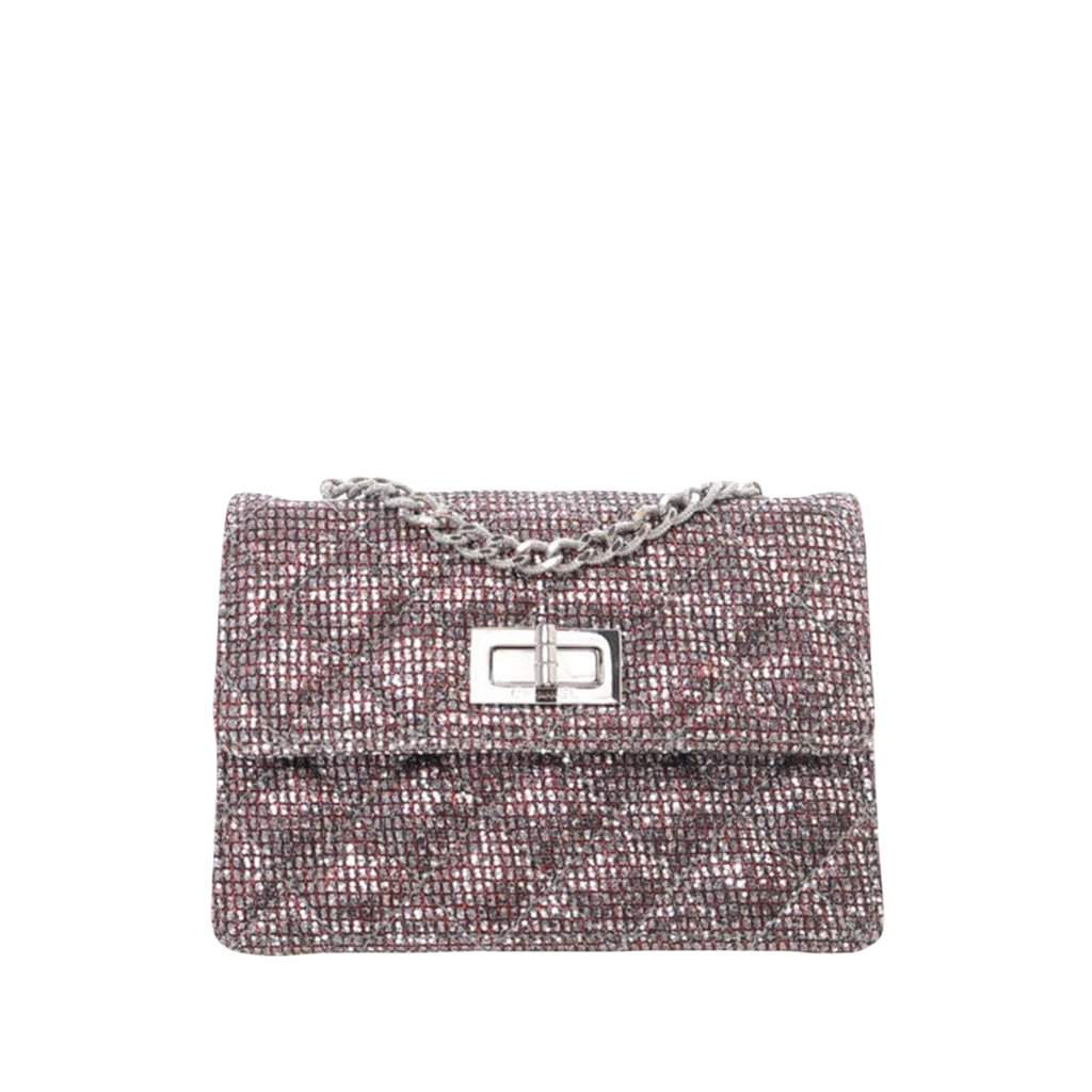 Chanel Mini Glitter Canvas Reissue 2.55 Flap Red Very good condition - Front View