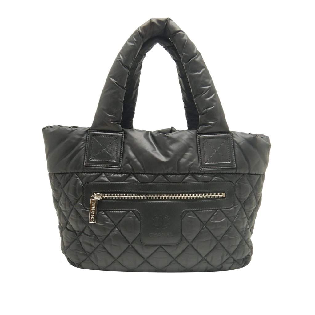 Chanel Small Quilted Nylon Coco Cocoon Tote Black Very good condition - Front View