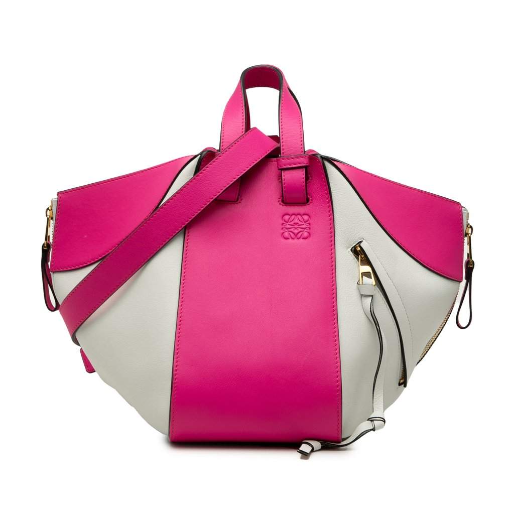 LOEWE Small Bicolor Calfskin Hammock Bag Pink Leather Very good condition - Front View