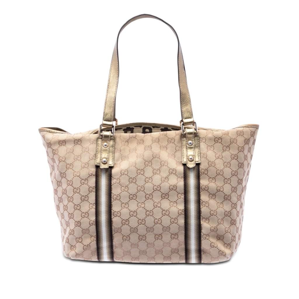 Gucci Large GG Canvas Jolicoeur Tote Beige Very good condition - Front View