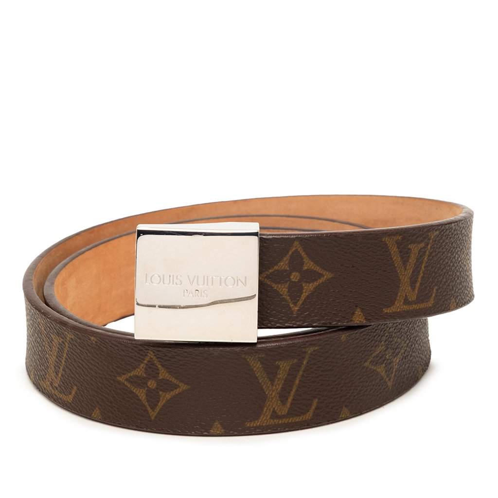 Louis Vuitton Monogram Carre Belt Brown Never worn, with tag - Front View