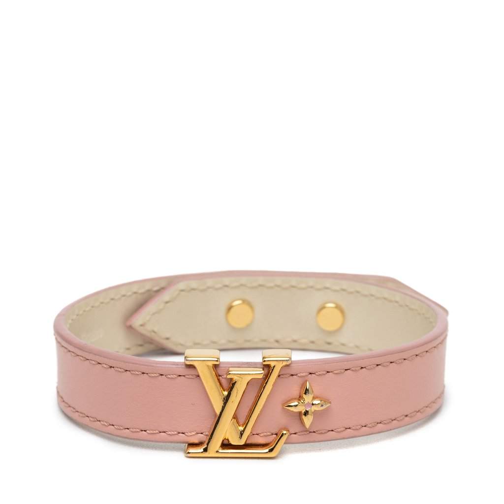 Louis Vuitton Leather LV Iconic Bracelet Pink Leather Very good condition - Front View