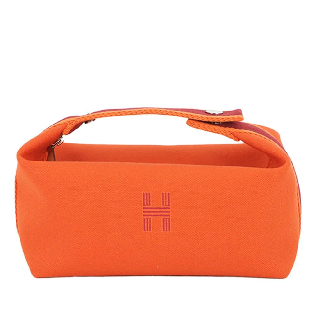 Hermès Small Toile Bride A Brac Case Orange Very good - Front View