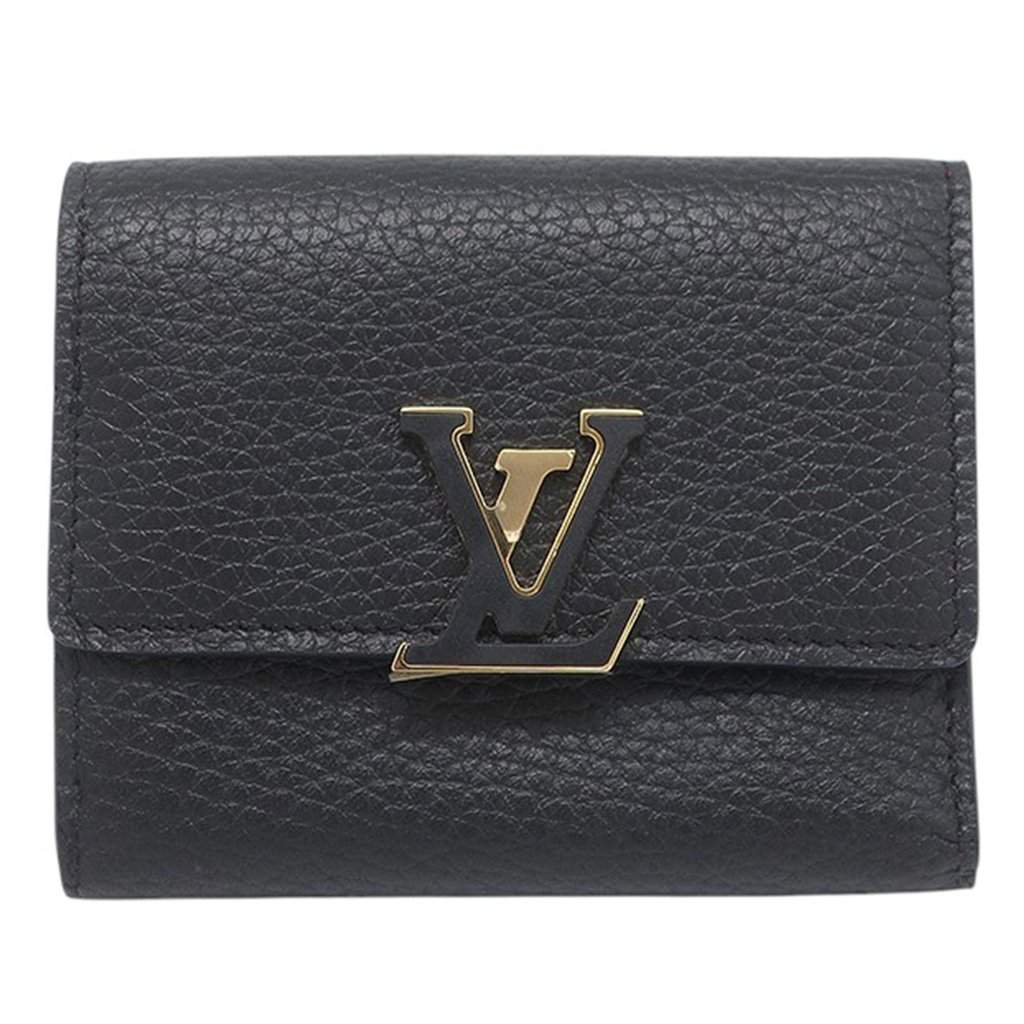 Louis Vuitton Taurillon Capucines Compact Wallet XS Black Leather Very good condition - Front View