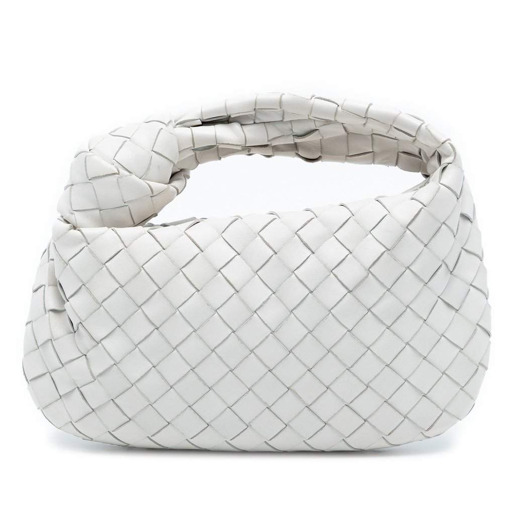 Bottega Veneta Mini Nappa Intrecciato Jodie White Leather Very good condition - Front View