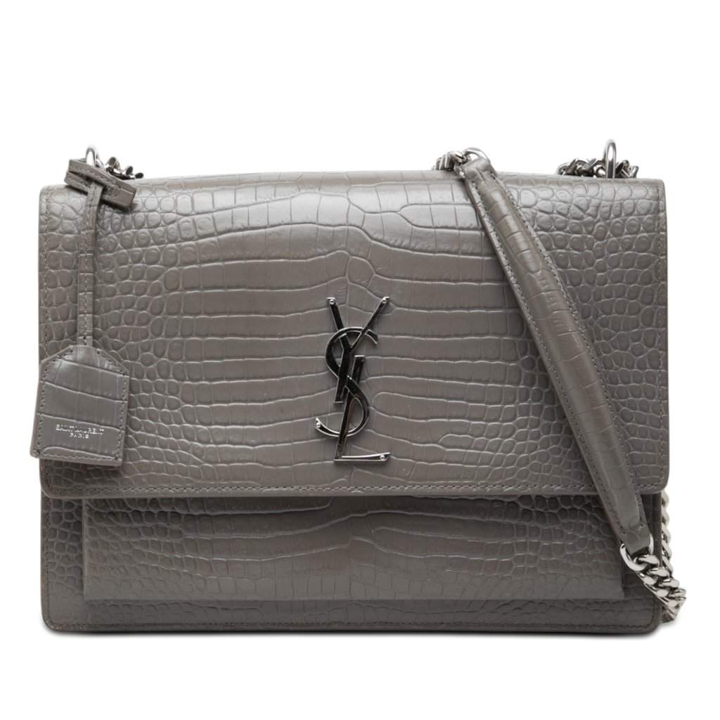 Saint Laurent Large Croc Embossed Leather Monogram Sunset Crossbody MultiColor Leather Very good - Front View