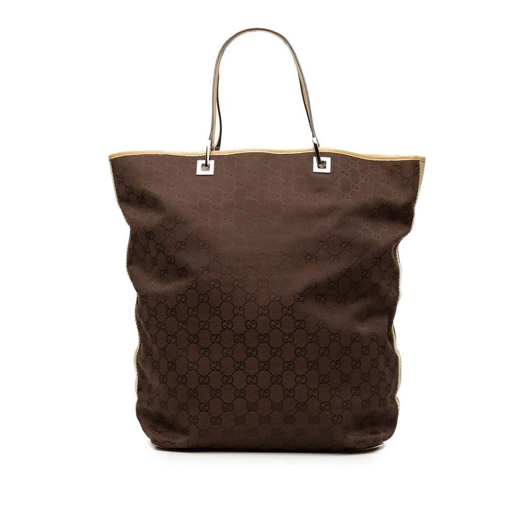 Gucci Large GG Canvas Shopper Tote Brown Very good condition - Front View