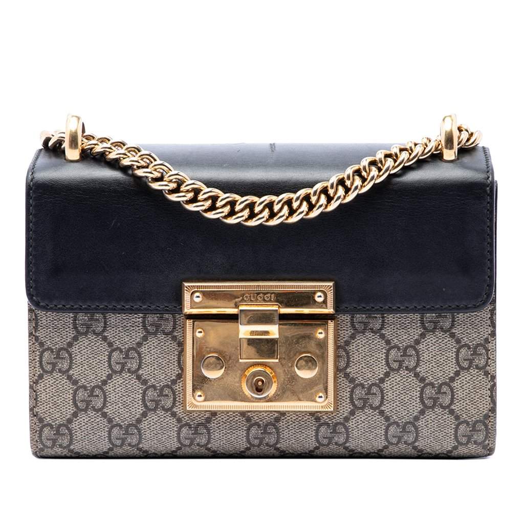 Gucci Small GG Supreme Padlock Crossbody Beige Very good - Front View