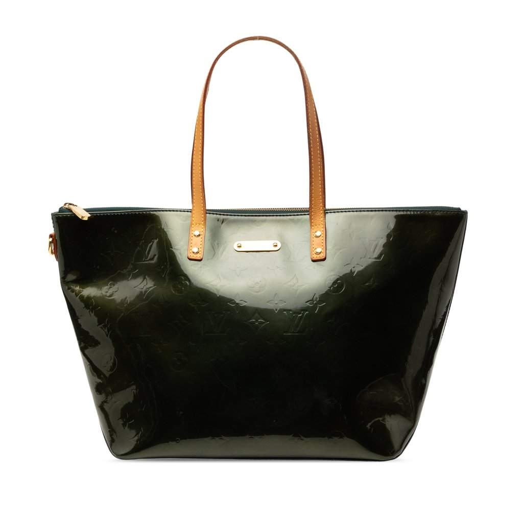 Louis Vuitton Monogram Vernis Bellevue GM Green Leather Very good - Front View