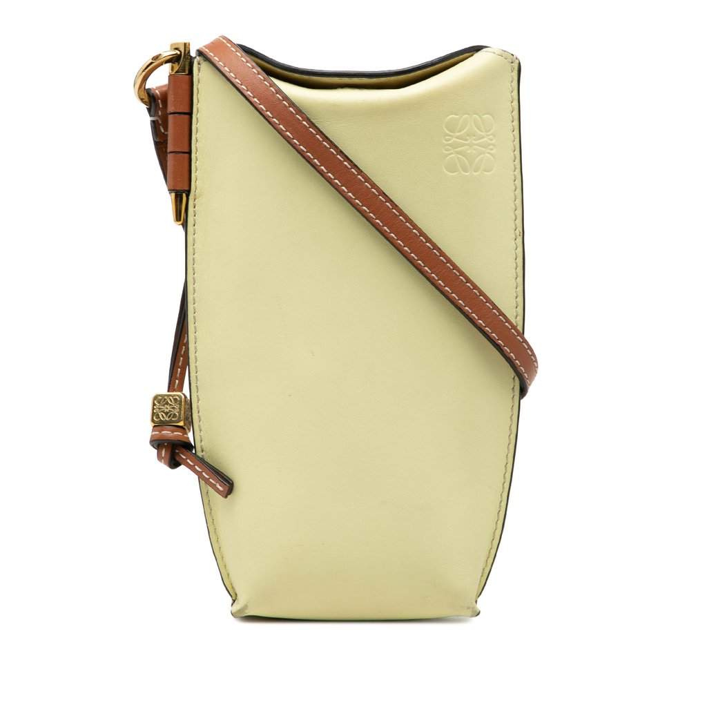 LOEWE Leather Gate Pocket Crossbody Yellow Leather Very good condition - Front View