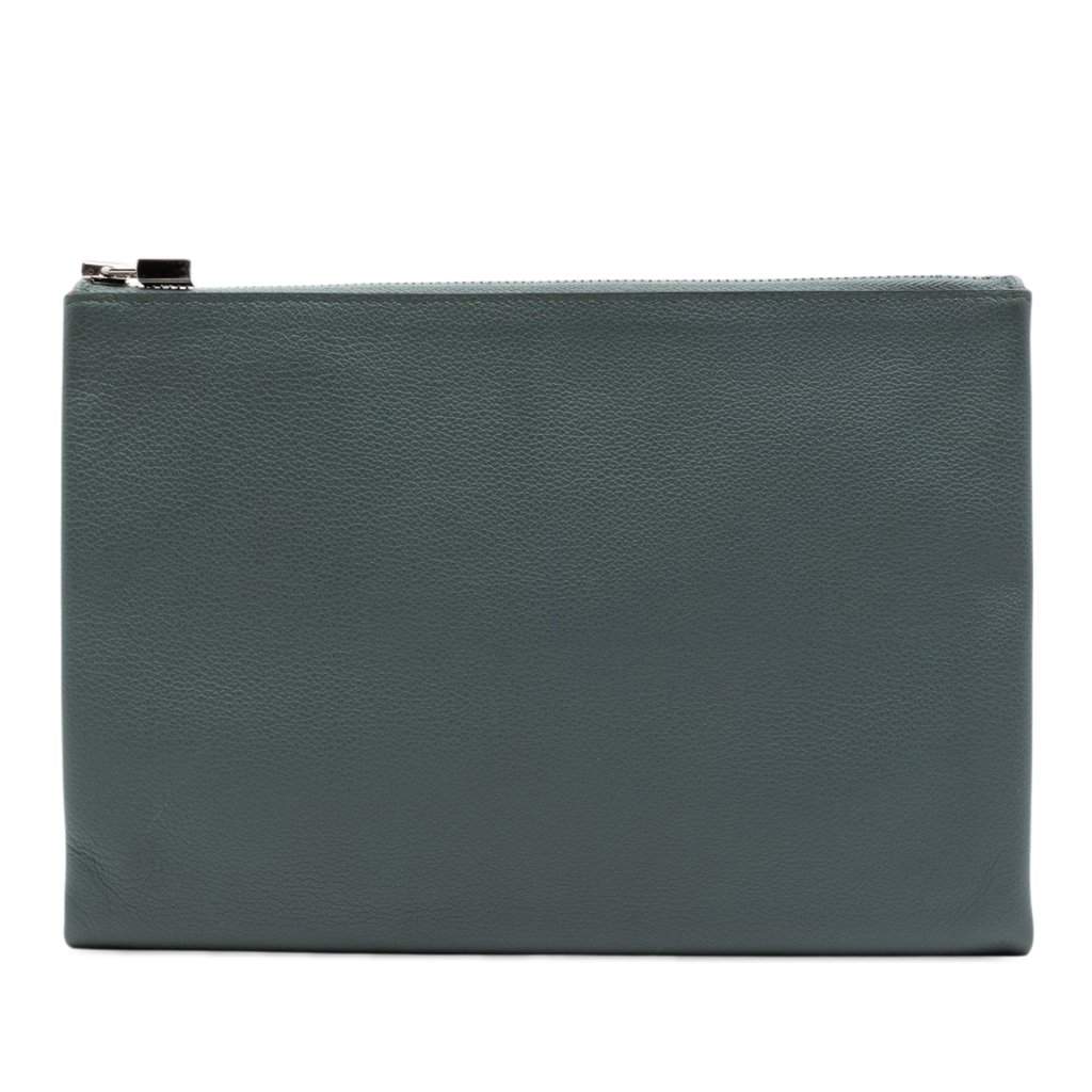 Hermès Evercolor Atout Pouch 26 Green Leather Very good - Front View