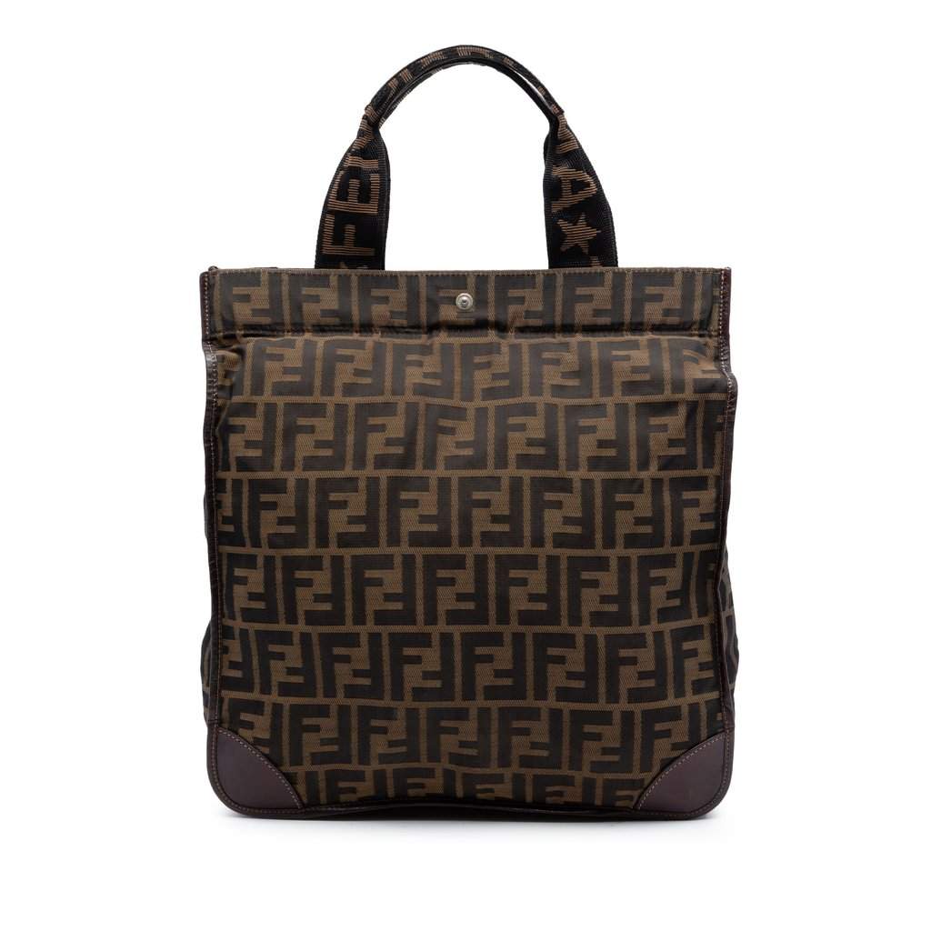 Fendi Zucca Canvas Shopping Tote Brown Very good - Front View