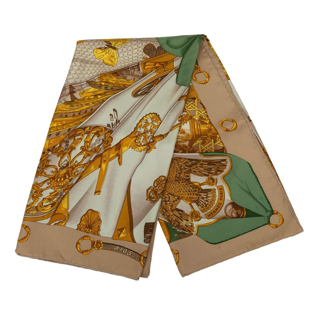 Hermès Soleil de Soie Silk Scarf 90 Brown Very good condition - Front View