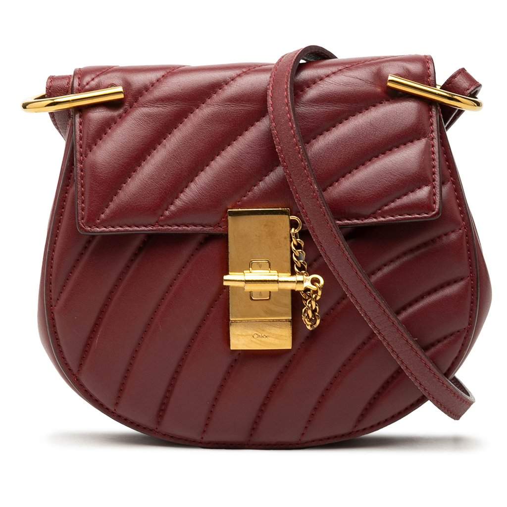 Chloé Mini Quilted Leather Drew Bijou Satchel Red Leather Very good condition - Front View