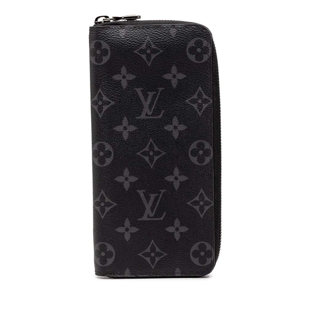 Louis Vuitton Monogram Eclipse Vertical Zippy Wallet Black Very good condition - Front View