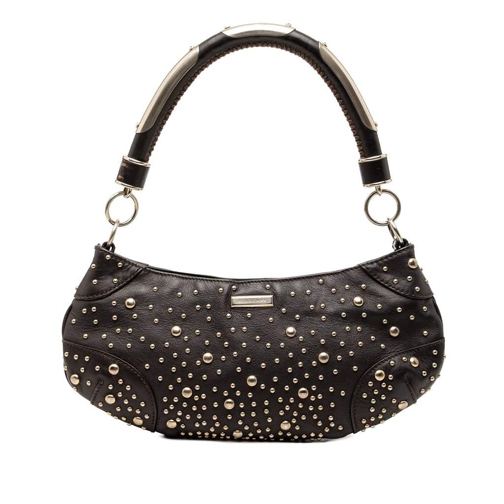 Burberry Studded Calfskin Cadet Satchel Black Leather Very good condition - Front View