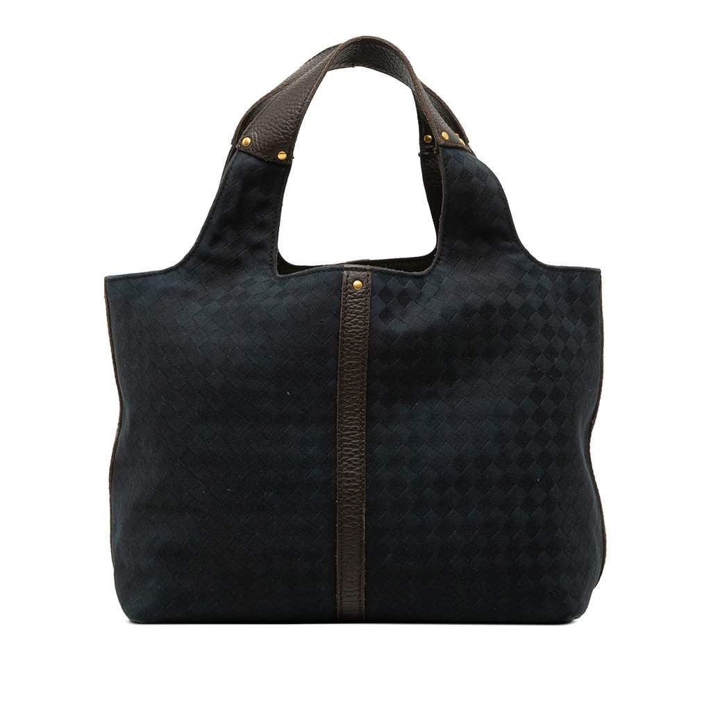 Bottega Veneta Canvas Intrecciato Handbag Black Very good condition - Front View