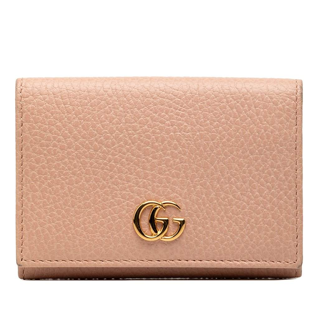 Gucci GG Marmont Calfskin Card Case Brown Leather Very good condition - Front View