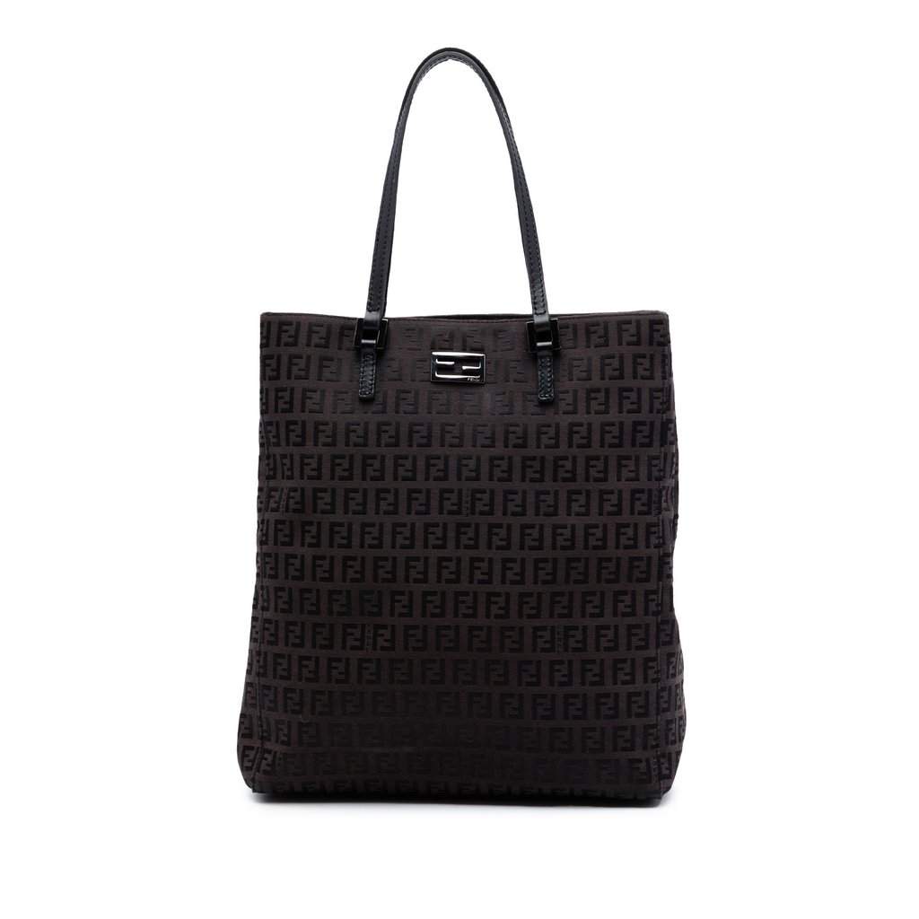 Fendi Zucchino Canvas Tote Brown Very good condition - Front View