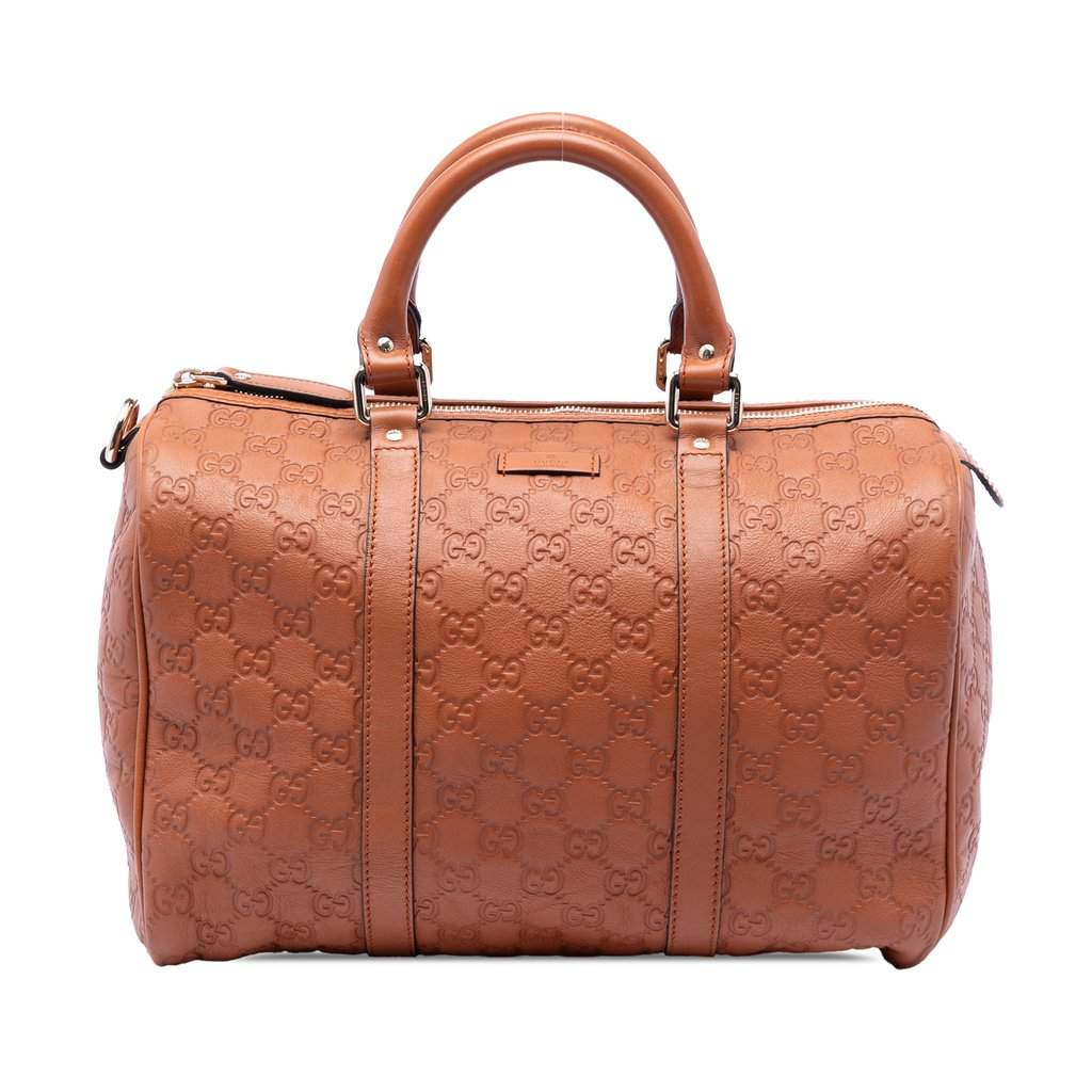 Gucci Medium Guccissima Joy Boston Bag Brown Leather Very good condition - Front View