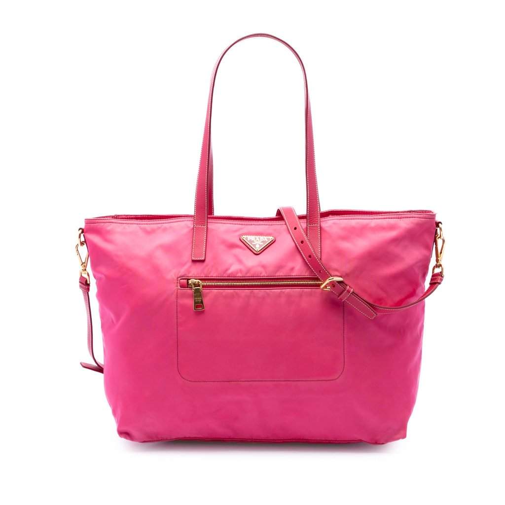 Prada Tessuto Front Pocket Satchel Pink Very good - Front View