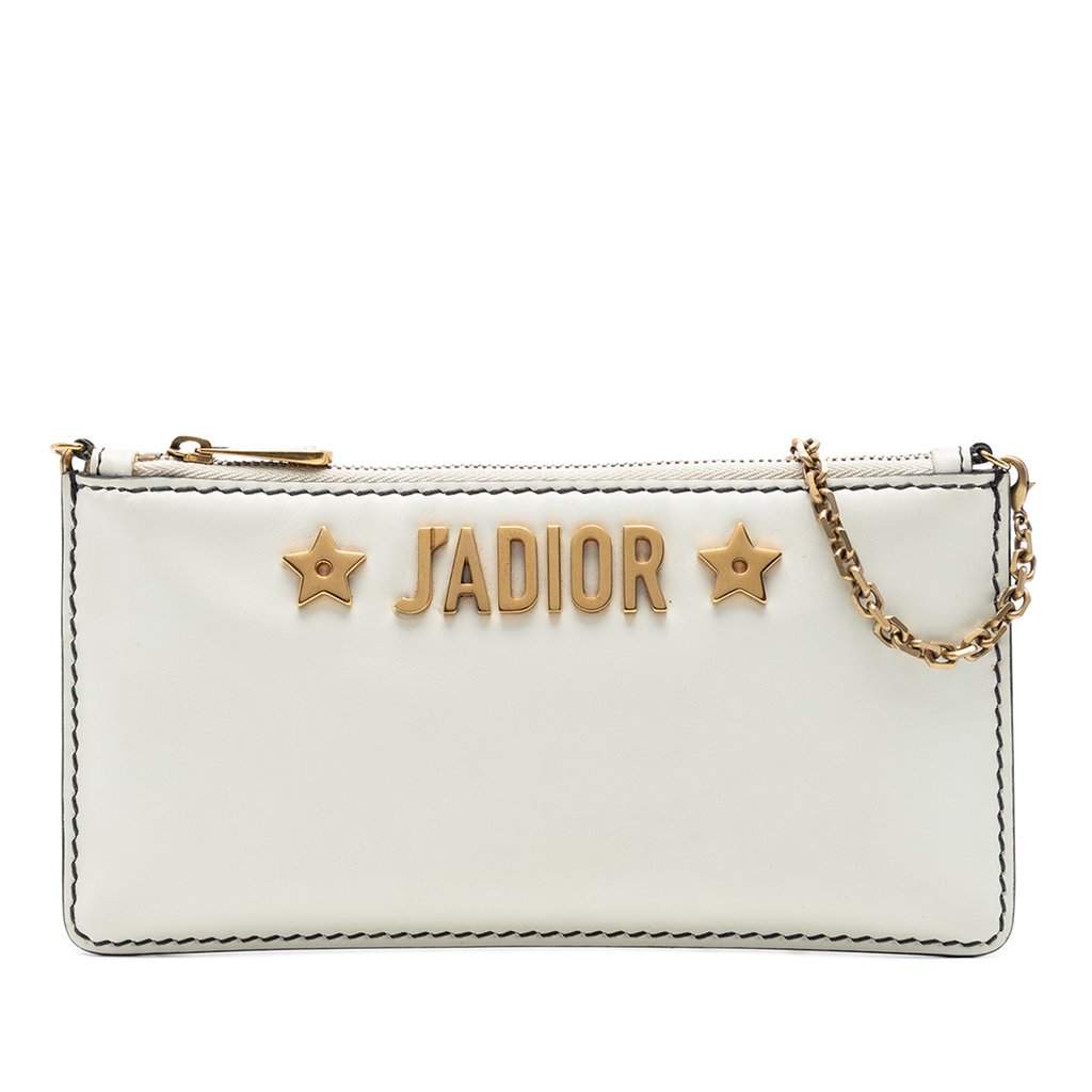 Dior Calfskin JAdior Croisiere Chain Pouch White Leather Very good condition - Front View
