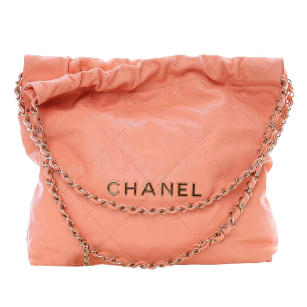 Chanel Small Quilted Caviar 22 Handbag Pink Leather Very good - Front View