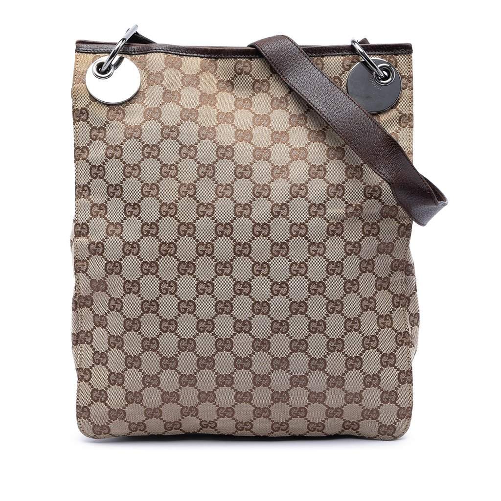 Gucci GG Canvas Eclipse Crossbody Beige Very good condition - Front View