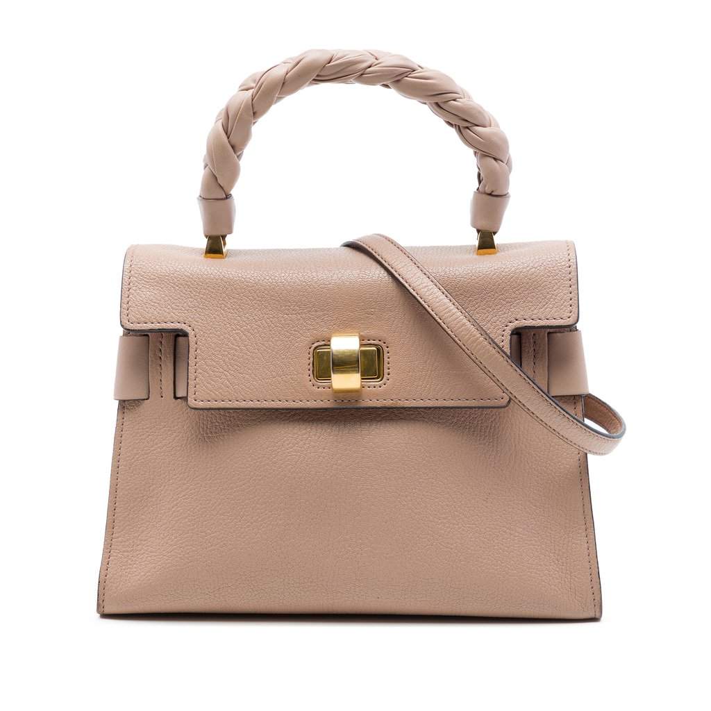 Miu Miu Mini Goatskin Madras Click Top Handle Bag Brown Leather Very good - Front View