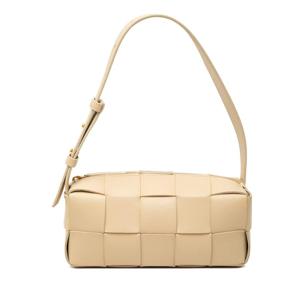Bottega Veneta Small Nappa Intrecciato Brick Cassette Brown Leather Very good - Front View
