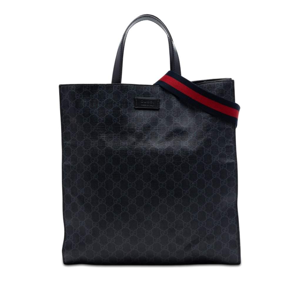 Gucci GG Supreme Convertible Soft Tote Black Very good condition - Front View
