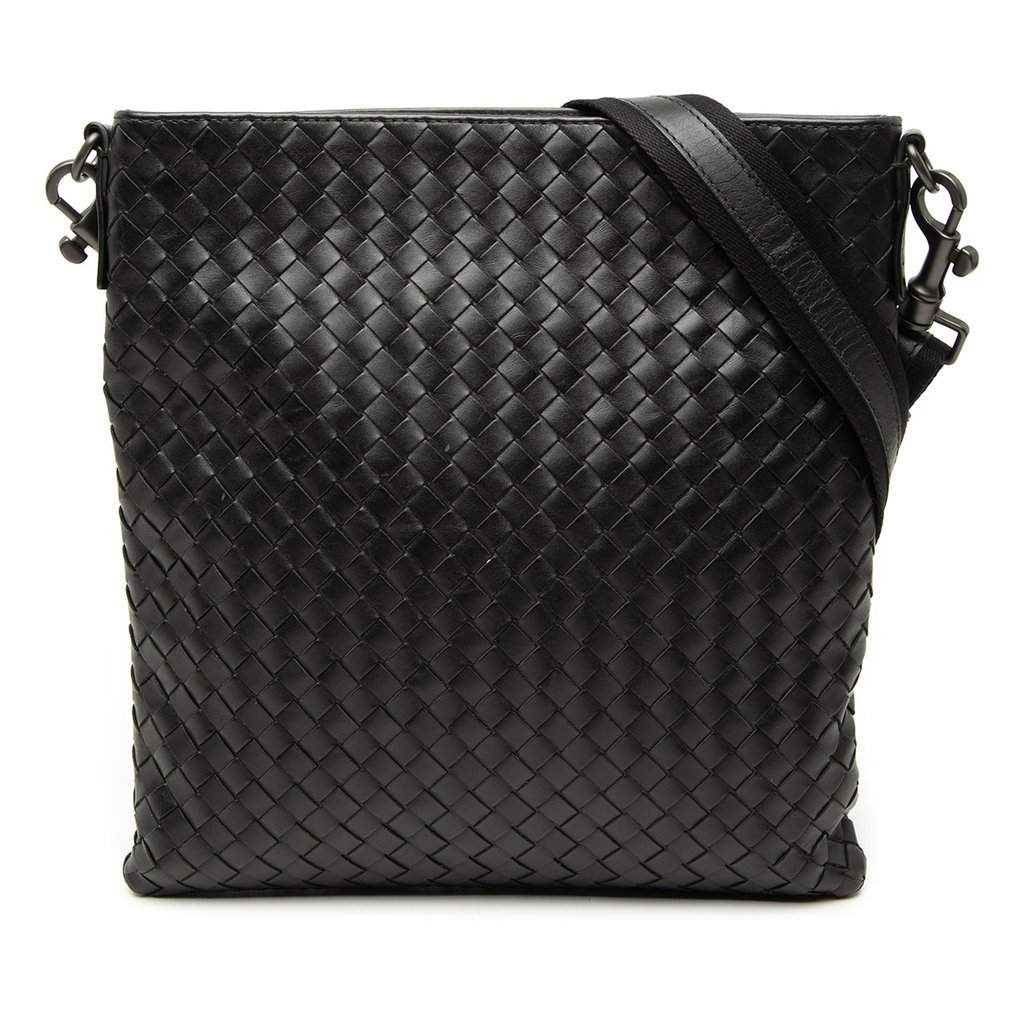 Bottega Veneta Nappa Intrecciato VN Crossbody Black Leather Very good - Front View