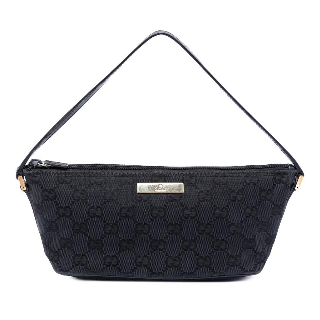 Gucci GG Canvas Boat Black Very good - Front View