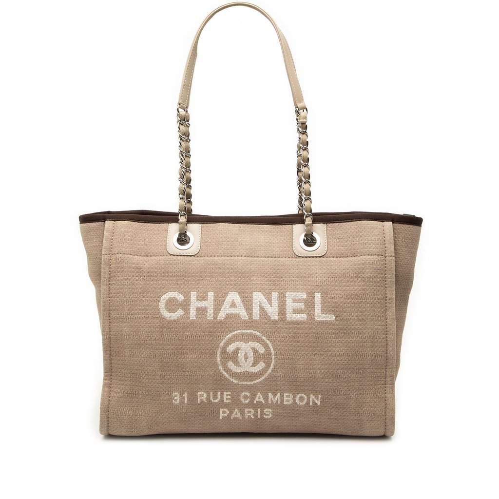 Chanel Small Canvas Deauville Tote Brown Very good condition - Front View