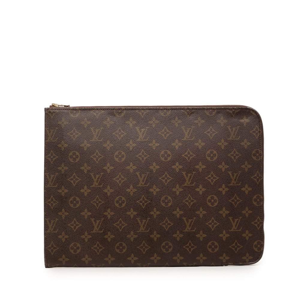Louis Vuitton Monogram Poche Documents Portfolio Brown Very good - Front View