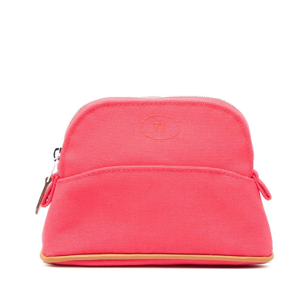 Hermès Mini Canvas Bolide Case Pink Very good condition - Front View