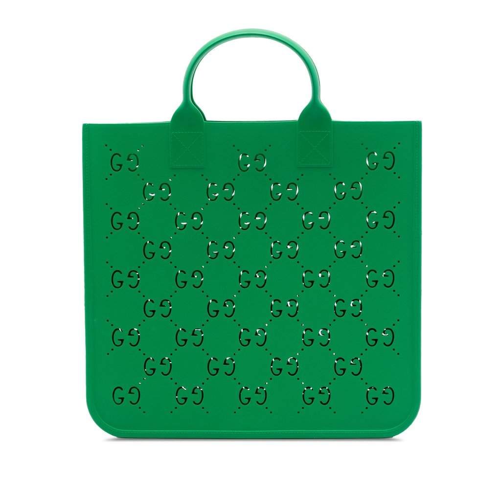 Gucci Kids GG Rubber Tote Green Very good condition - Front View