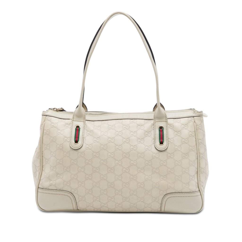Gucci Guccissima Web Princy Tote Beige Leather Very good - Front View