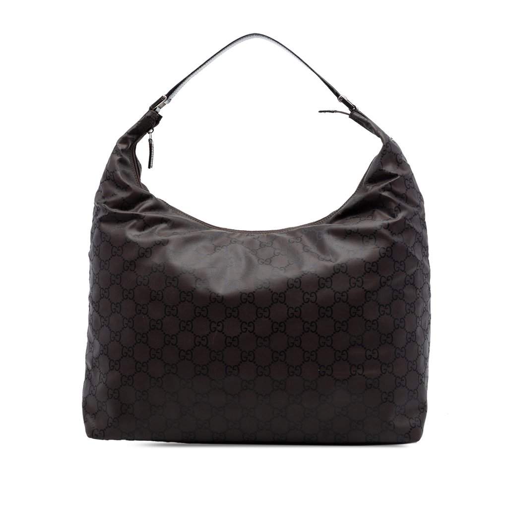 Gucci GG Nylon Shoulder Bag Brown Very good condition - Front View